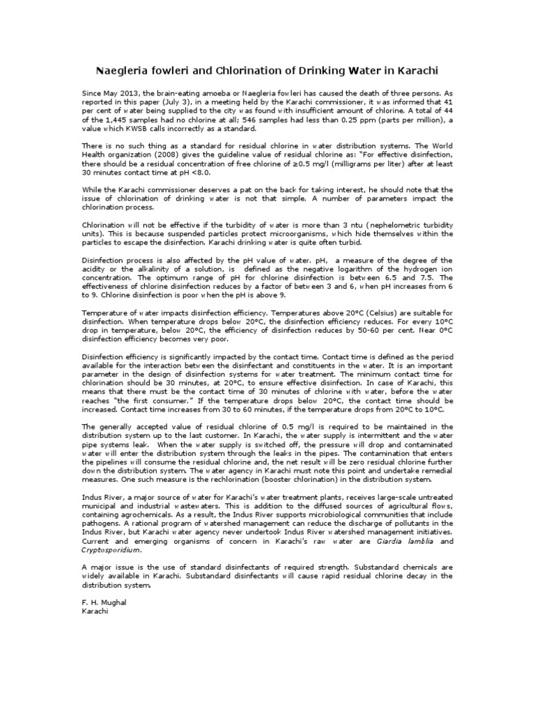 Chlorination of Drinking Water 4 July 2013 PDF Ph Celsius