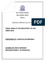 ENGLISH PROJECT (2019-20) : Topic-Man Is The Architect of His Own Fate