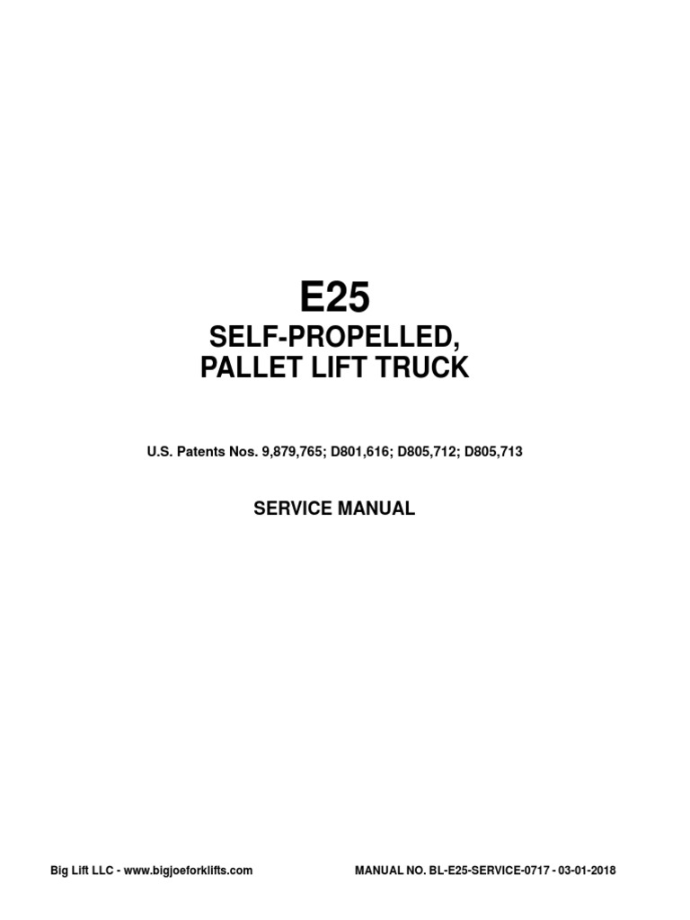 Big Joe E25 PDF Screw Elevator