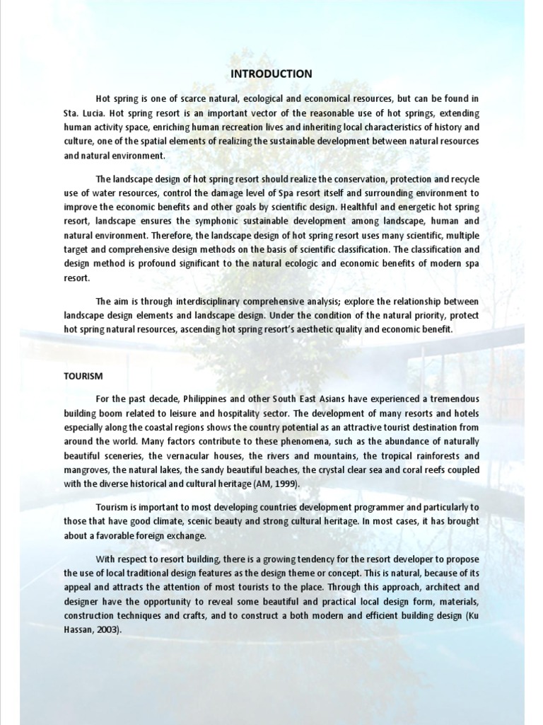 Bovy Resort: Sustainable Hot Springs Design | PDF | Spa | Sustainability