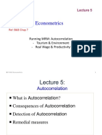 Econometrics: Running MRM: Autocorrelation - Tourism & Environment - Real Wage & Productivity