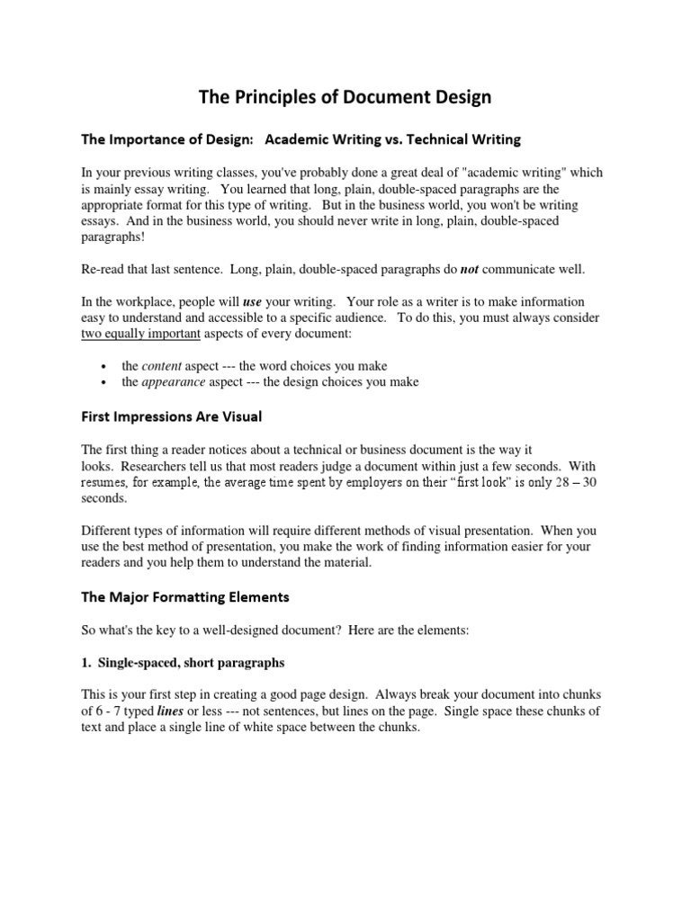 Principles of Effective Document Design | PDF | Pie Chart | Paragraph