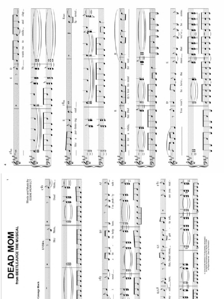 Dead Mom Score From Beetlejuice | PDF