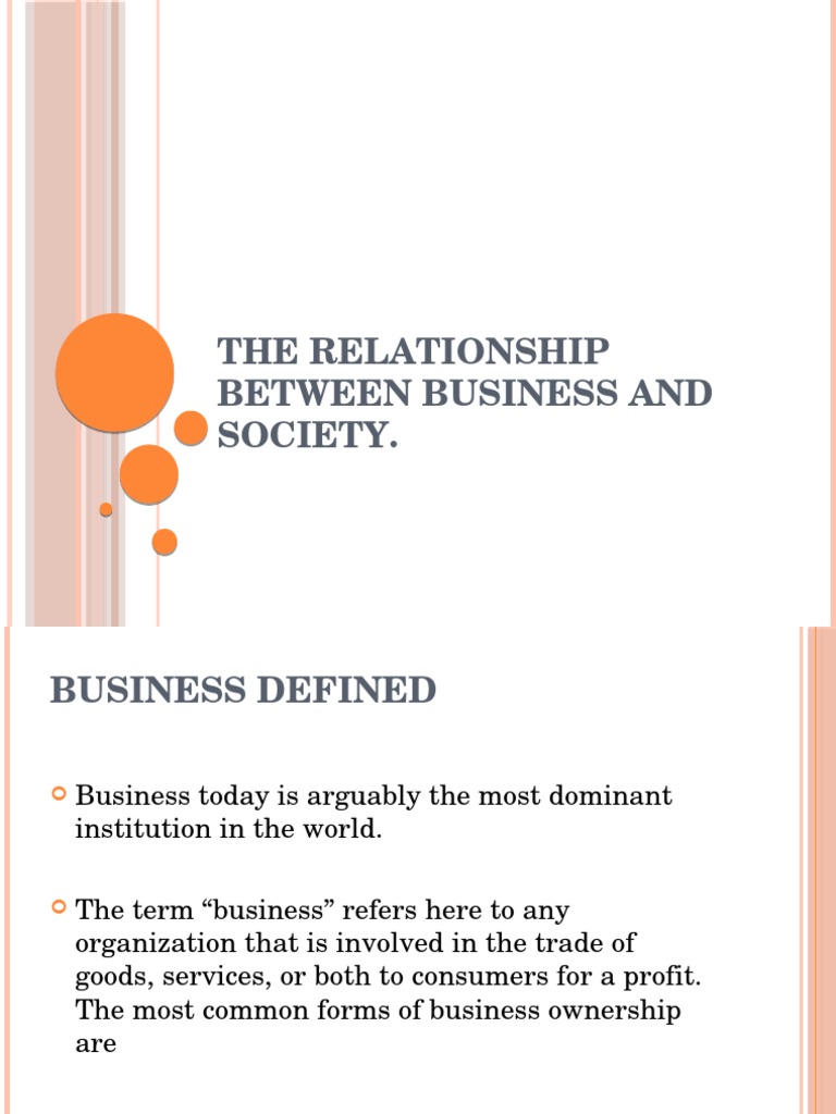 The Relationship Between Business and Society | PDF | Globalization ...