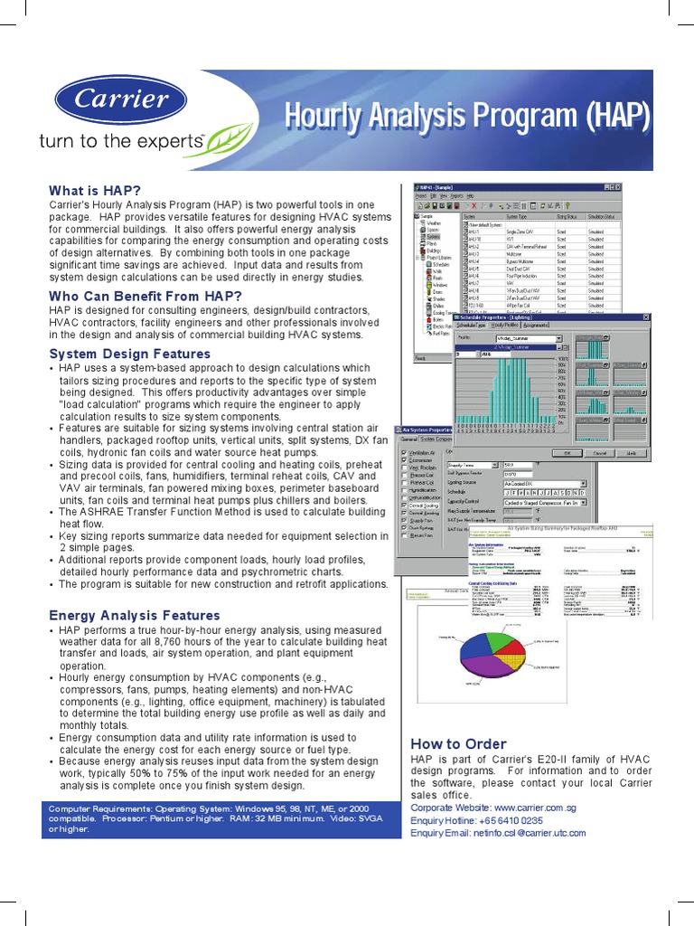Carrier's HAP for HVAC Design & Analysis | PDF | Hvac | Thermostat