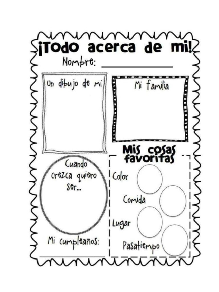 Todo Sobre Mi | PDF for Todo Sobre Mi Free Printable