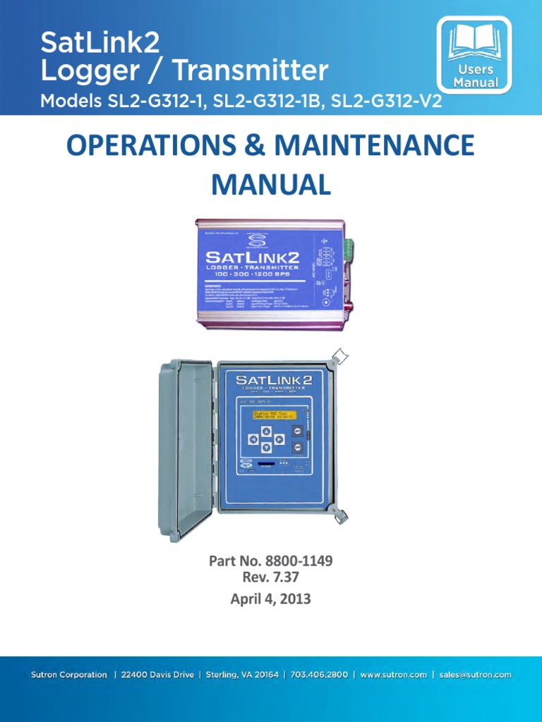 SatLink2 Logger/Transmitter Manual | PDF | Usb | Bit Rate