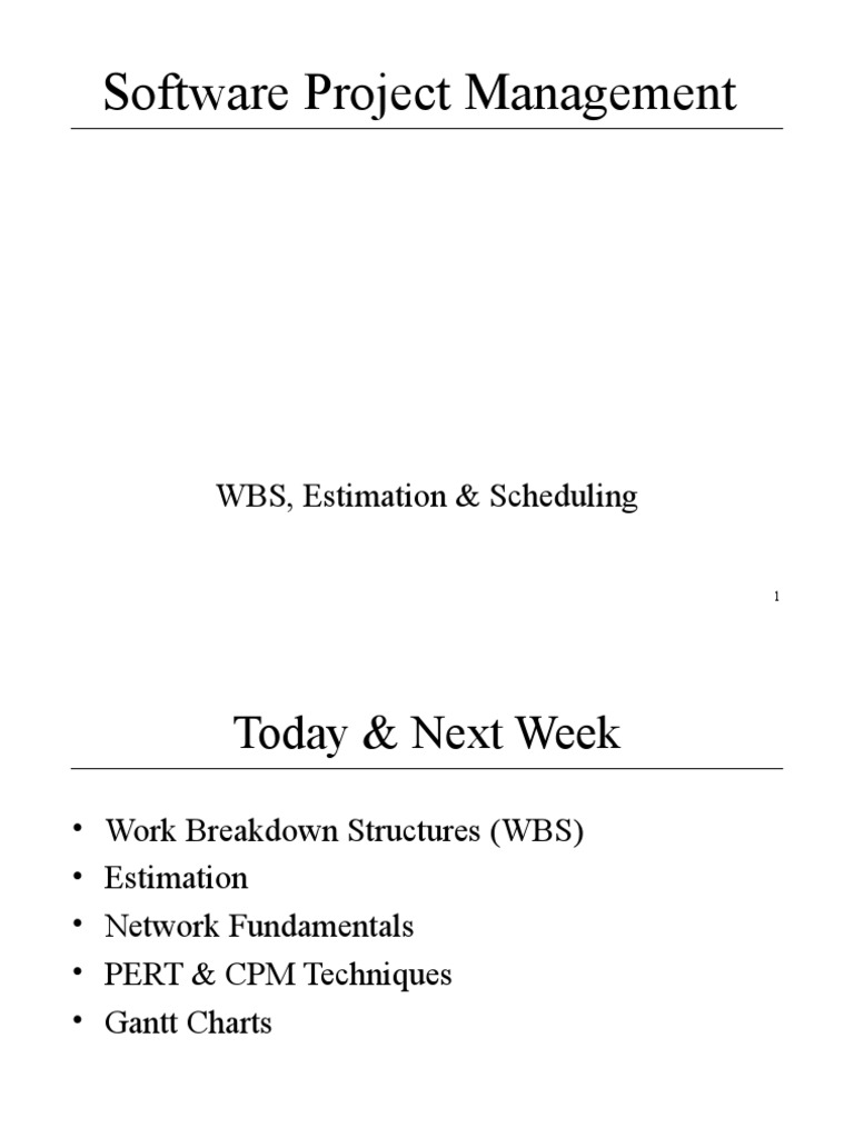 WBS and Estimation in Software Projects | PDF | Project Management ...