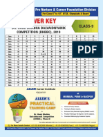 DHBBC Answer Key Class9 2019 PDF