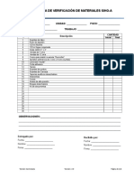 Lista de Verificación de Materiales SIHO-A