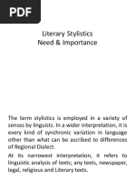 Literary Stylistics Need & Importance