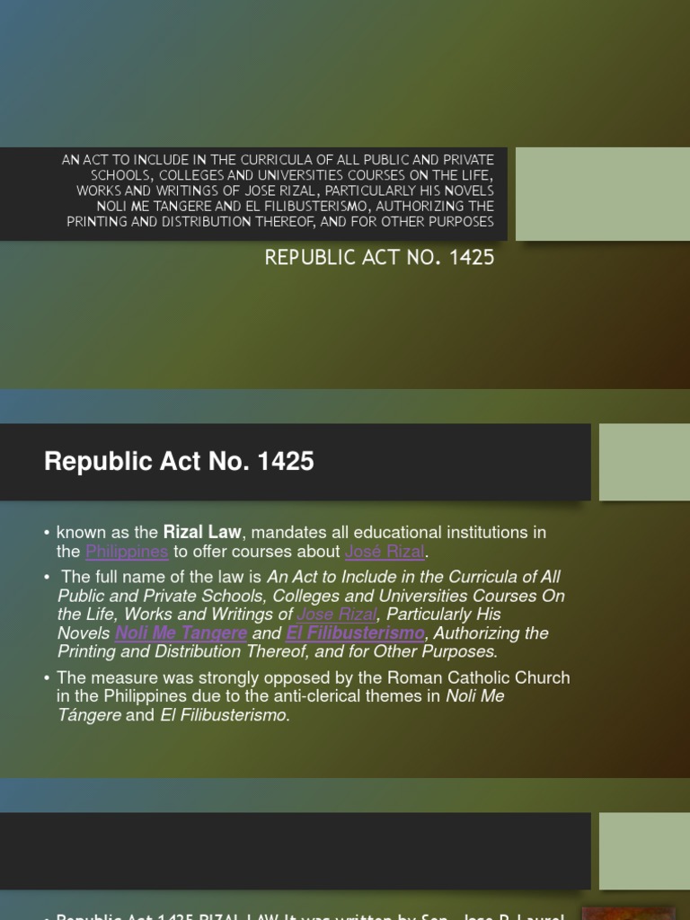 Republic Act 1425 | PDF