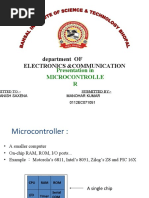 Presentation in Microcontrolle R: Department OF Electronics &communication