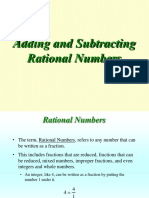 Adding and Subtracting Rational Numbers