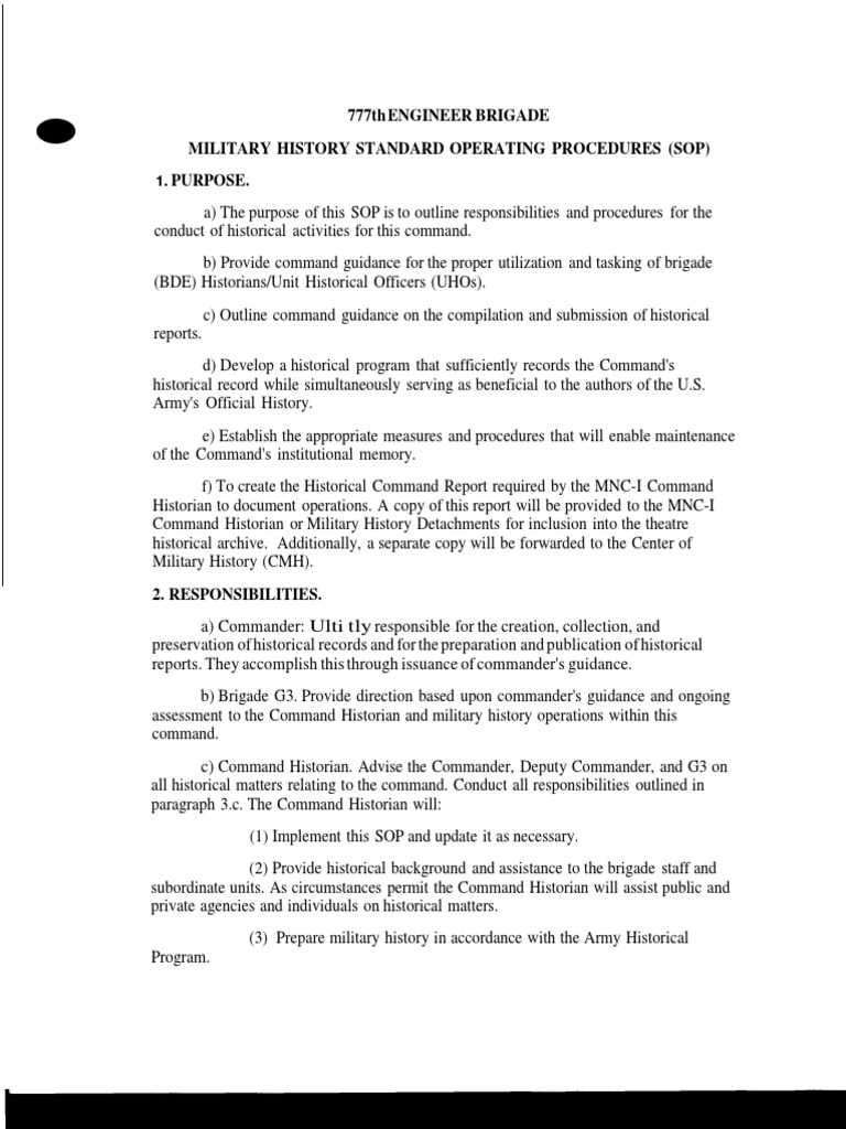 military history sop | pdf | classified information | note
