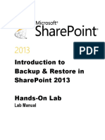 Introduction to Backup and Restore in SharePoint 2013
