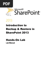 Introduction to Backup and Restore in SharePoint 2013