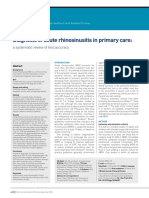 Diagnosis of Acute Rhinosinusitis in Primary Care:: Research