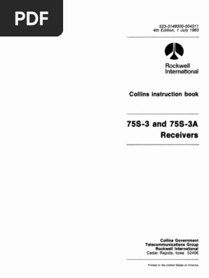 その他 75S-3 and 75S-3A Instruction Book 75S 3 3A - 4th Ed 07 63 | PDF