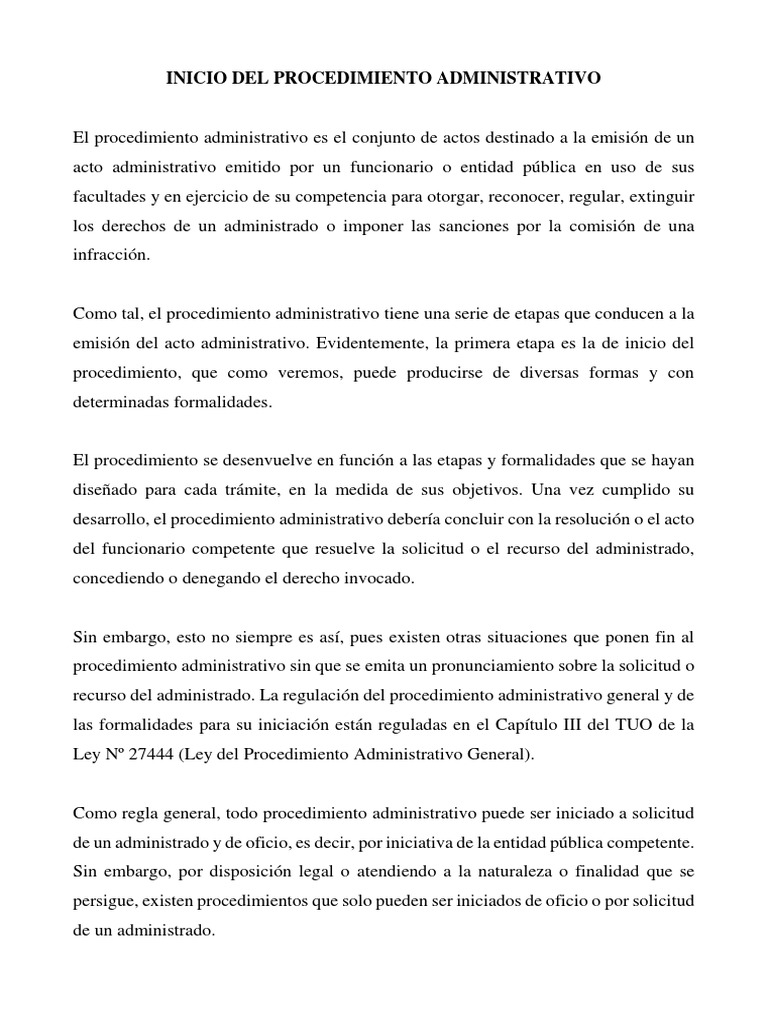 Inicio Del Procedimiento Administrativo | PDF | Petición ...