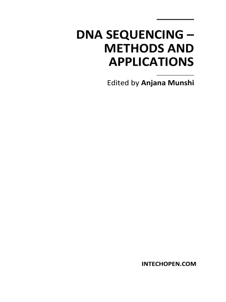 DNA - Sequencing Mthods and Applicaiton - A. - Munshi PDF | Download ...