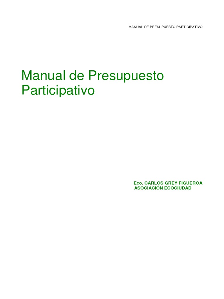 Manual de Presupuesto Participativo | PDF | Democracia | Ideologías ...
