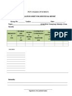 Evaluation Sheet For Group Reports 1