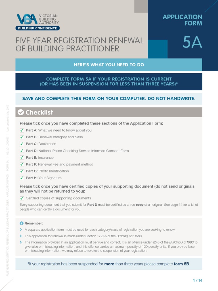 Building Practitioner Renewal Form | PDF | Personally Identifiable ...