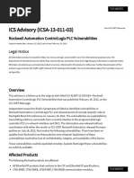 Rockwell Automation ControlLogix PLC Vulnerabilities - CISA