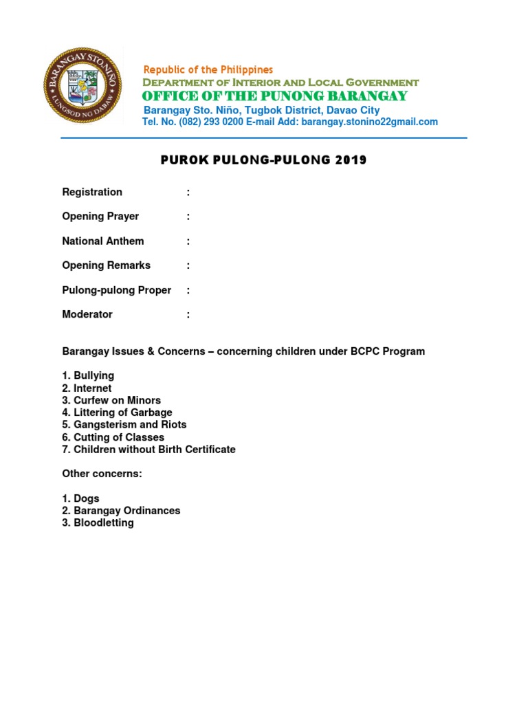 Pulong - Pulong 2019 | PDF
