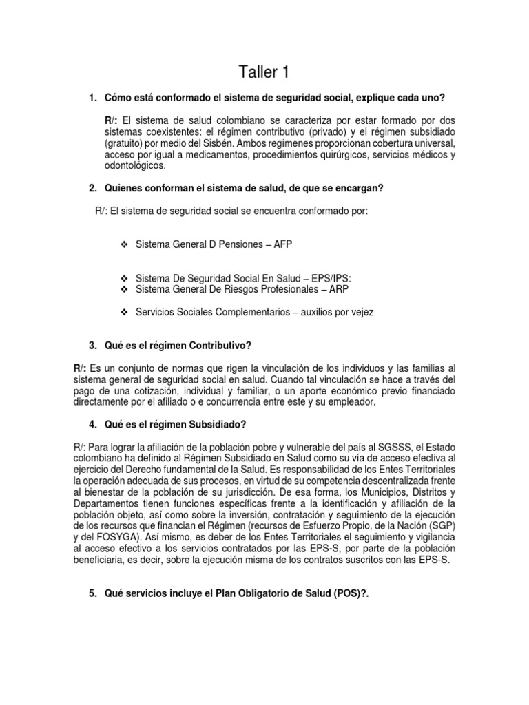 Estructura del Sistema de Salud en Colombia | PDF | Cuidado de la salud ...