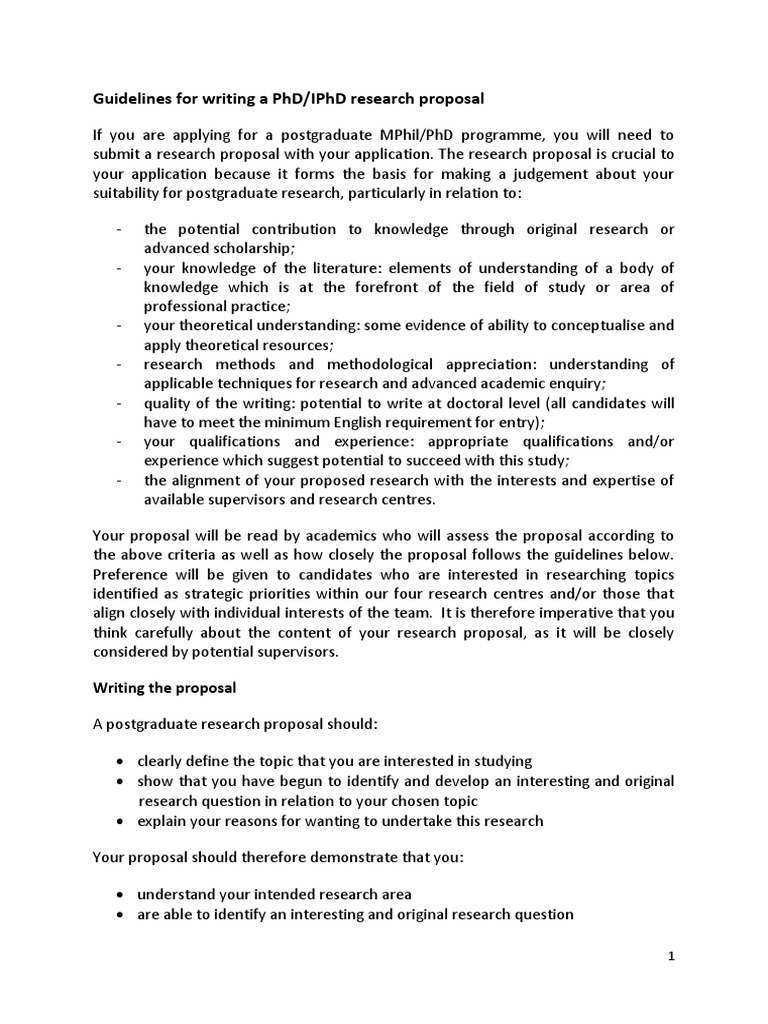 PHD Proposal Writing Guidelines | PDF | Doctor Of Philosophy ...