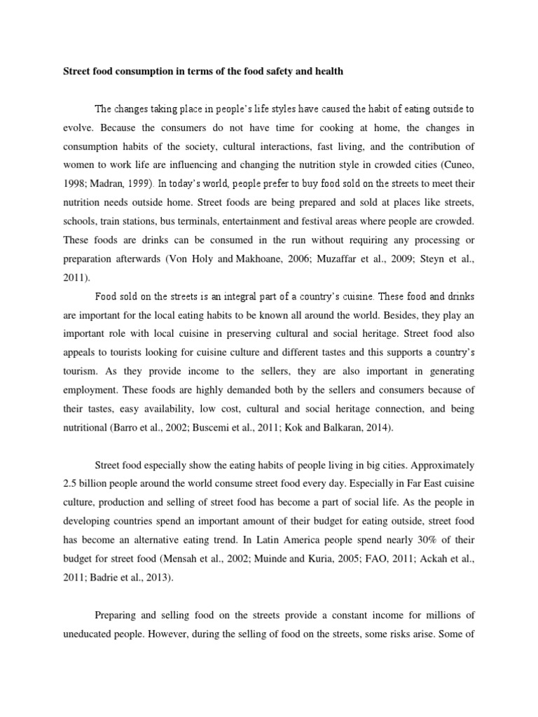 Street Foods Awareness PDF Food Safety Foods