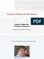 Computer Science For The Masses: Robert Sedgewick Princeton University