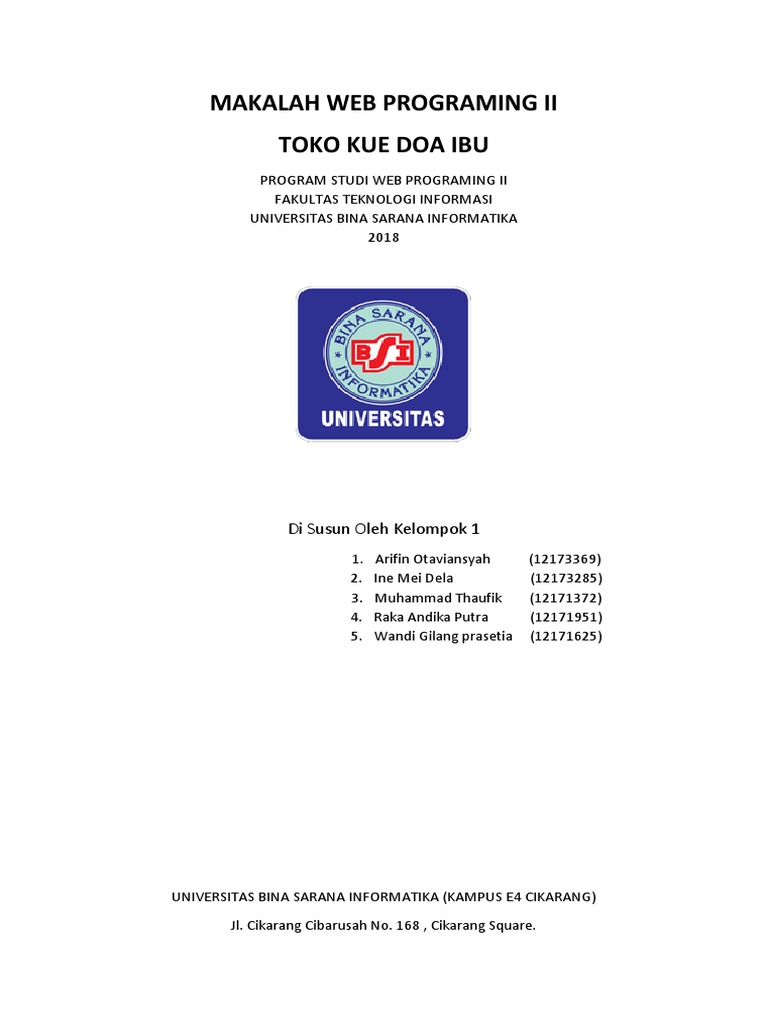 Makalah Web Programing Semester 4 Bsi