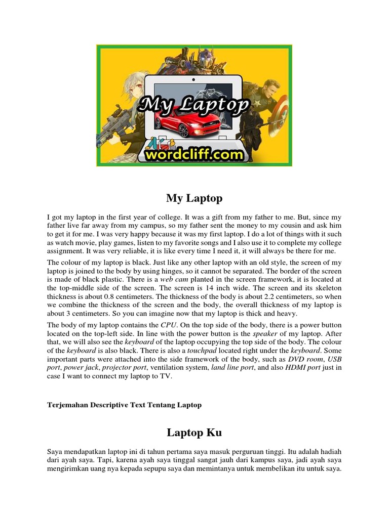 My Laptop: Port, Power Jack, Projector Port, Ventilation System, Land ...