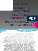 Promoting Confidence of the Second Year Computer Engineering Speaking English in the Classroom