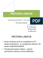 Preterm Labour: Management Guidelines