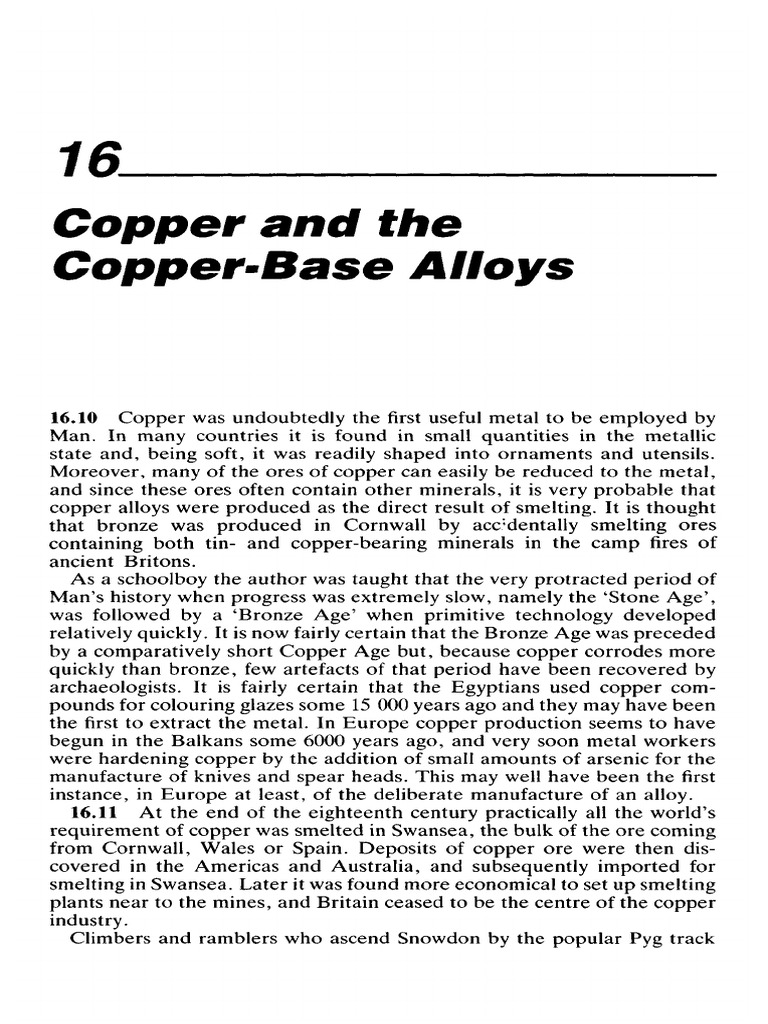 Copper and The Copper-Base Alloys | PDF | Brass | Alloy