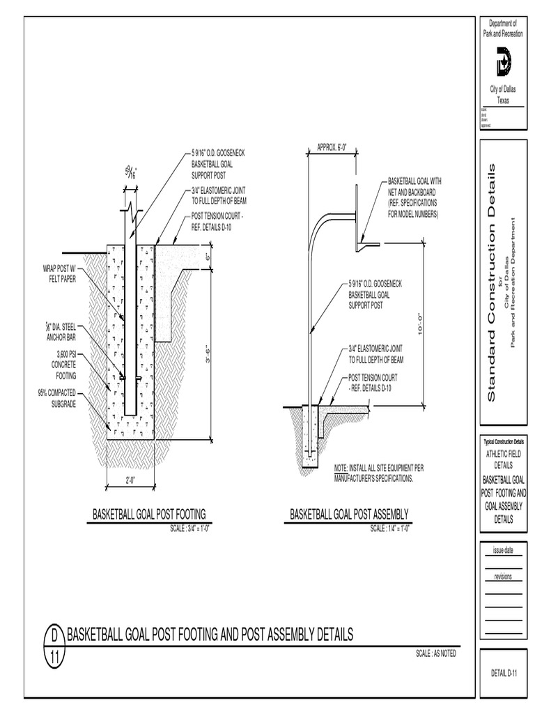 Basketball Goal Post Footing Details | PDF | Structural Engineering ...