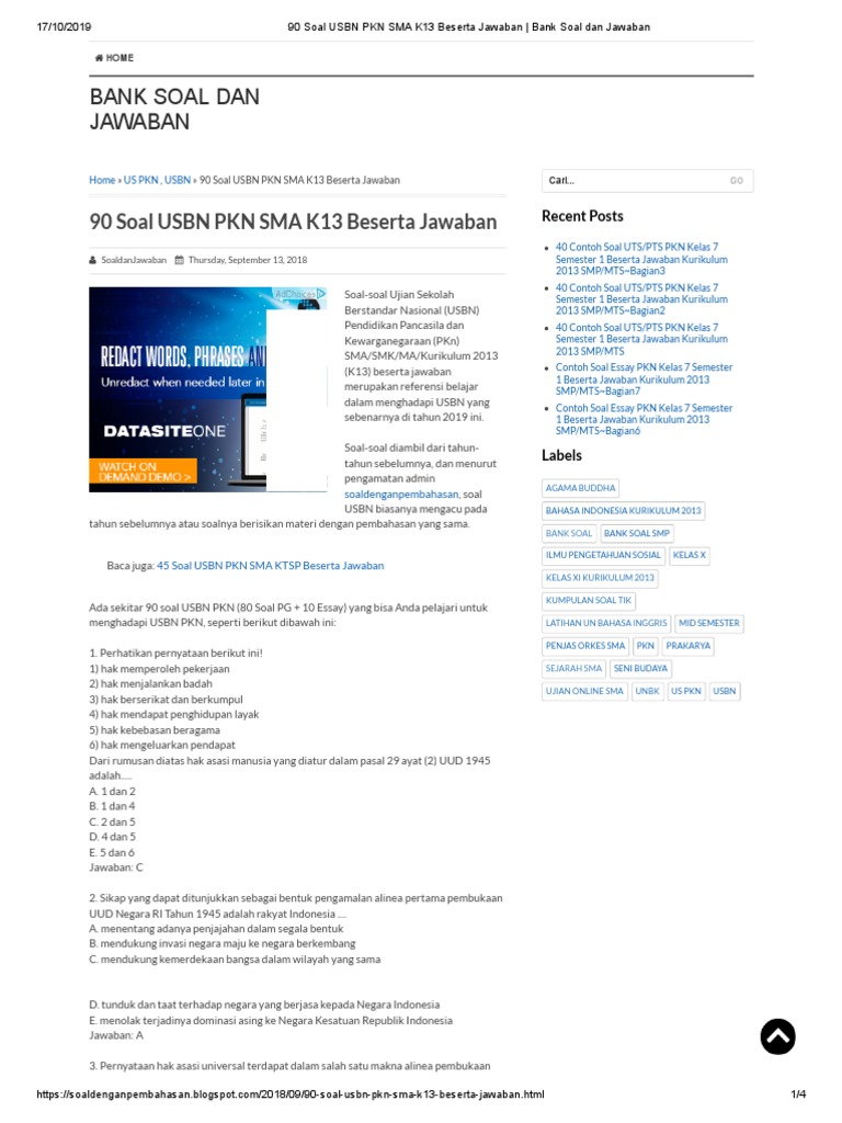 Soal Usbn Seni Budaya Sma 2019