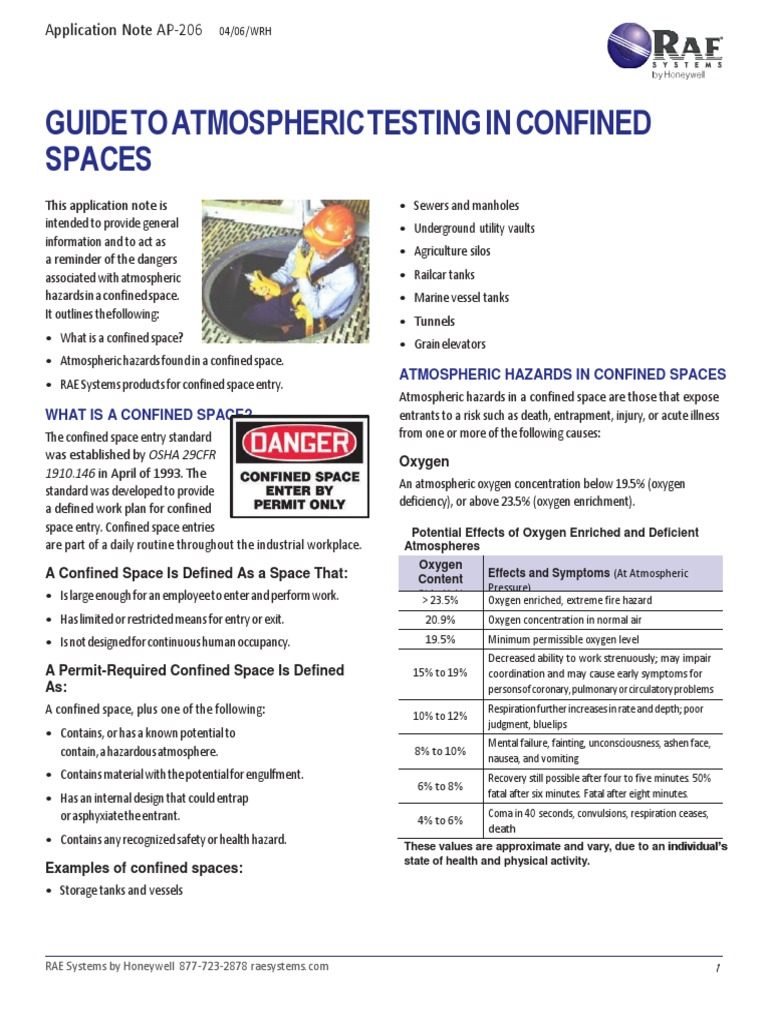 Application Note 206 Guide To Atmospheric Testing in Confined Spaces 04 ...