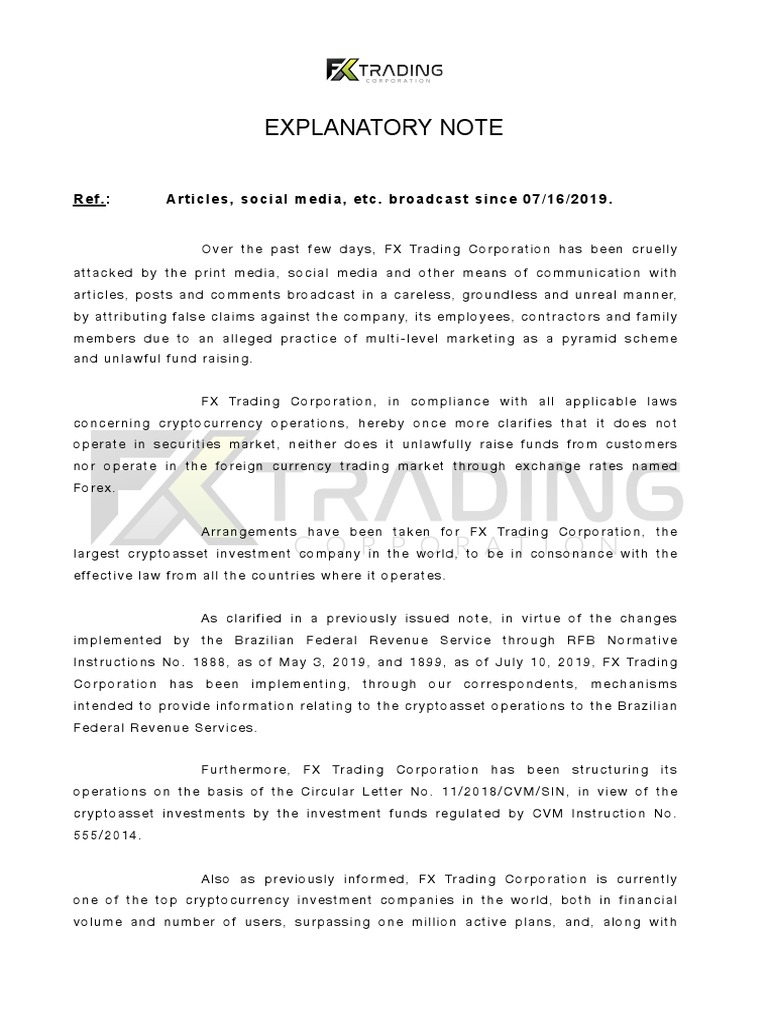 Explanatory Note: Ref.: Articles, Social Media, Etc. Broadcast Since 07 ...