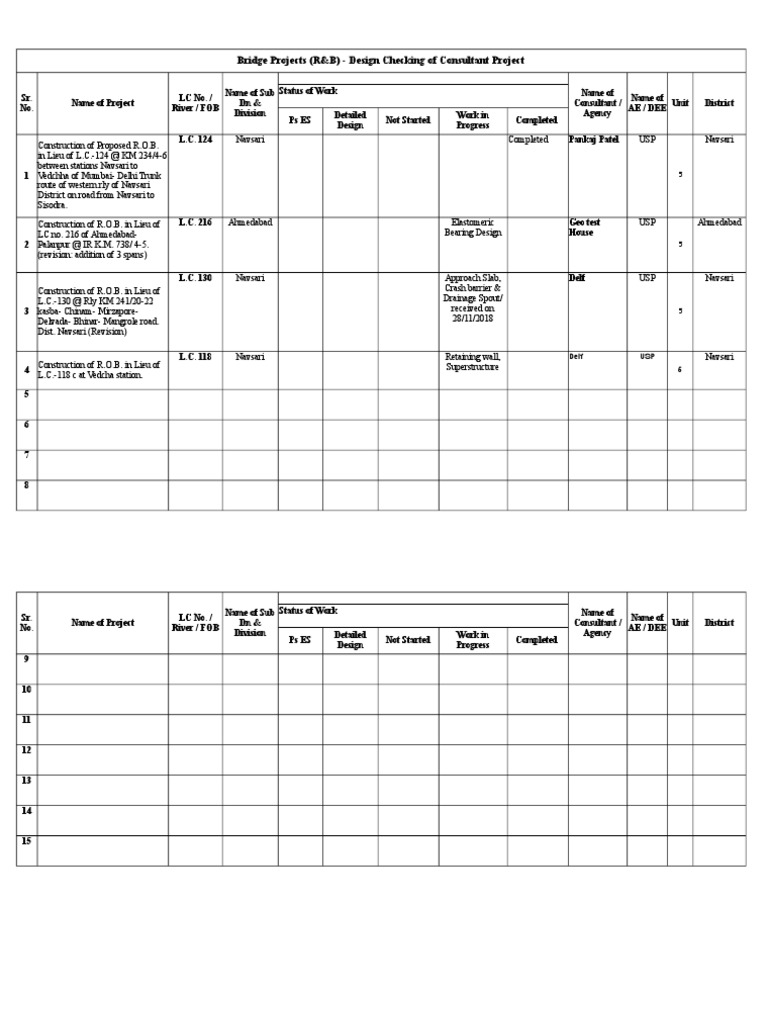 R&B Bridge Design Projects Overview | PDF