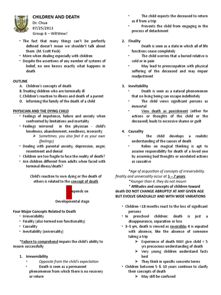 Understanding Children's Grief and Death | PDF | Terminal Illness | Grief
