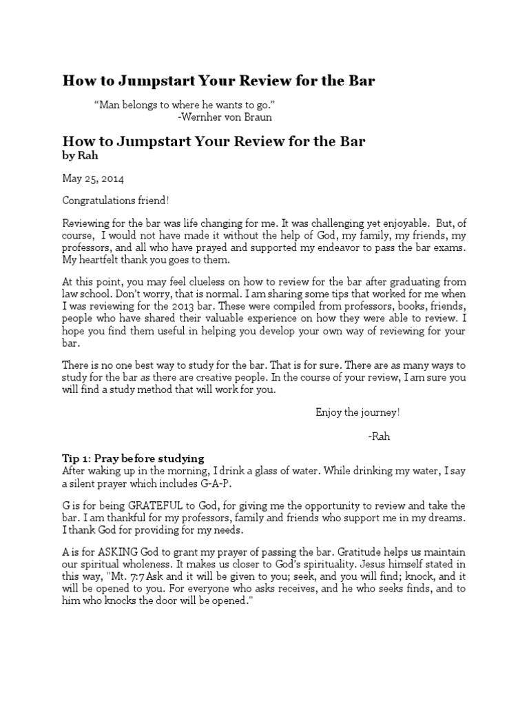 Jumpstart Review For Bar PDF Test (Assessment)