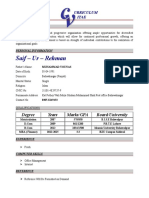 Saif - Ur - Rehman: Degree Years Marks/GPA Board/University