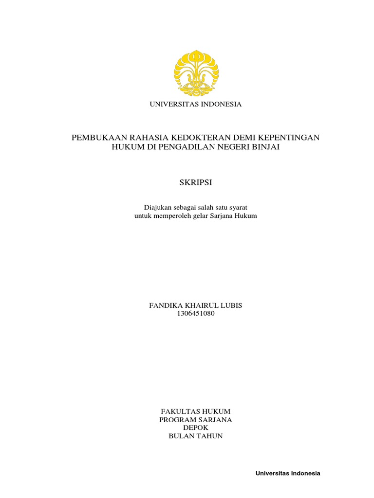 Pembukaan Rahasia Kedokteran di Pengadilan | PDF