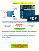 200kg Bio Gas Portable Plant