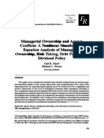 Managerial Ownership and Agency Conflicts: A Nonlinear Simultaneous Equation Analysis of Managerial Ownership, Risk Taking, Debt Policy, and Dividend Policy